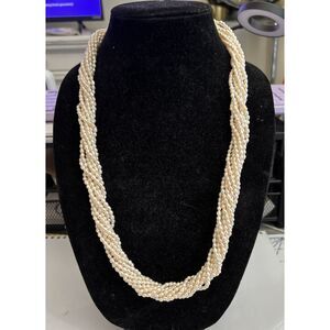 10 strand freshwater rice pearls, twisted strands; 6 strand bracelet